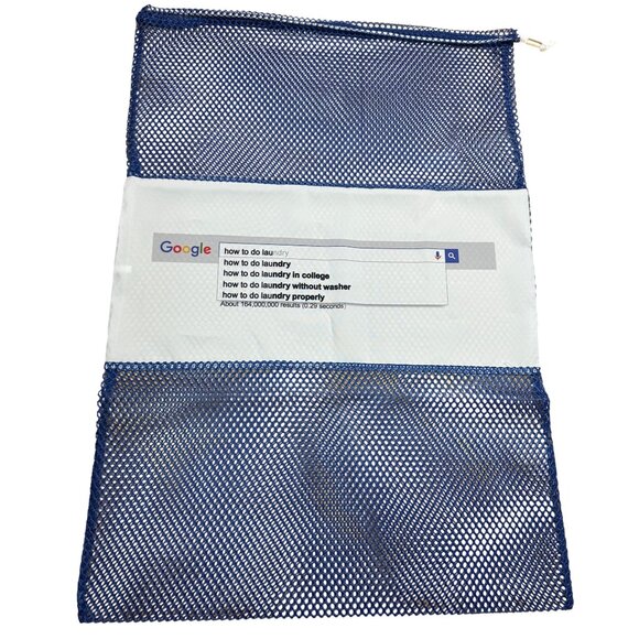 Funny Google Search Blue Mesh Laundry Bag – College Dorm Travel Organizer, Large - Picture 1 of 3